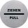 helit Piktogramm "ZIEHEN/PULL" Durchmesser: 115 mm silber