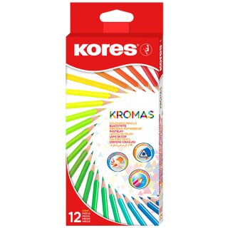 Kores KROMAS Dreikant Buntstifte 12er Karton Etui