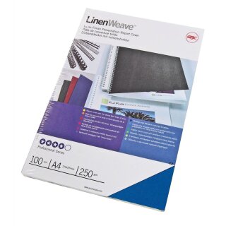 GBC Einbanddeckel LinenWeave DIN A4 250 g/qm blau einseitig 100 Stück