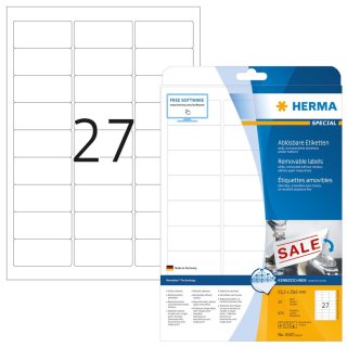 HERMA Universal Etiketten SPECIAL 63,5 x 29,6 mm weiß 675 Etiketten