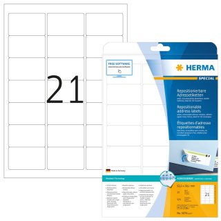 HERMA Universal Etiketten SPECIAL 63,5 x 38,1 mm weiß 525 Etiketten
