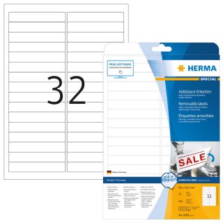 HERMA Universal Etiketten SPECIAL 96 x 16,9 mm weiß 800 Etiketten