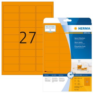 HERMA Universal Etiketten SPECIAL 63,5 x 29,6 mm orange 540 Etiketten