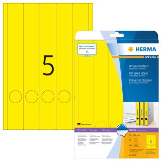 HERMA Ordnerrücken Etiketten SPECIAL 38 x 297 mm gelb 100 Etiketten