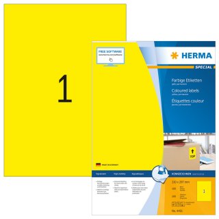 HERMA Universal Etiketten SPECIAL 210 x 297 mm gelb 100 Etiketten