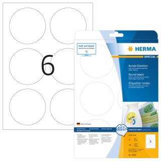 HERMA Universal Etiketten SPECIAL Durchmesser 85 mm weiß 150 Etiketten