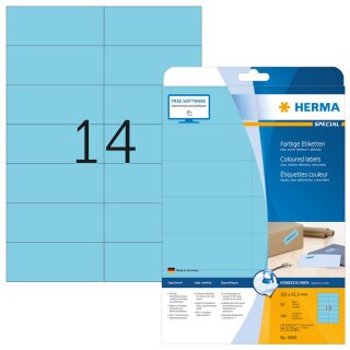 HERMA Universal Etiketten SPECIAL 105 x 42,3 mm blau 280 Etiketten