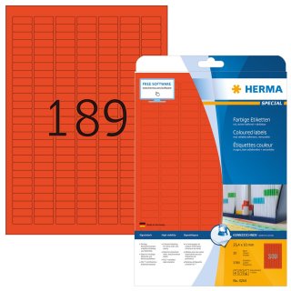 HERMA Universal Etiketten SPECIAL 25,4 x 10 mm rot 3.780 Etiketten