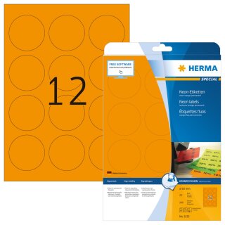 HERMA Universal Etiketten SPECIAL rund 60 mm neon orange 240 Etiketten