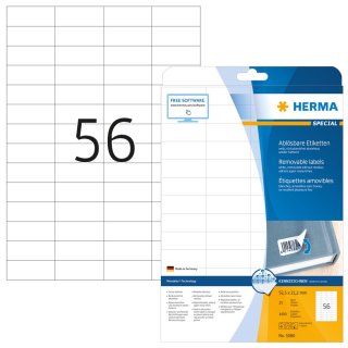 HERMA Universal Etiketten SPECIAL 52,5 x 21,2 mm weiß 1.400 Etiketten