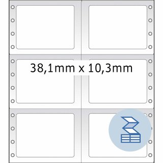 HERMA Computeretiketten endlos 38,1 x 10,3 mm 2-bahnig weiß 24.000 Etiketten