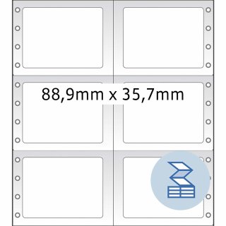 HERMA Computeretiketten endlos 88,9 x 35,7 mm 2-bahnig weiß 8.000 Etiketten