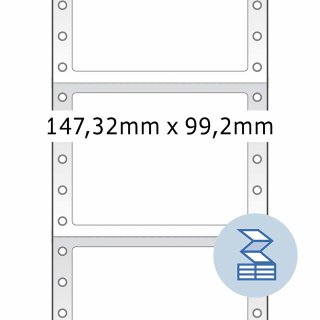 HERMA Computeretiketten endlos 147,32 x 99,2 mm 1-bahnig weiß 3.000 Etiketten