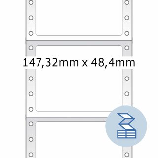 HERMA Computeretiketten endlos 147,32 x 48,4 mm 1-bahnig weiß 6.000 Etiketten