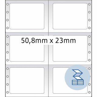 HERMA Computeretiketten endlos 50,8 x 23 mm 2-bahnig weiß 12.000 Etiketten