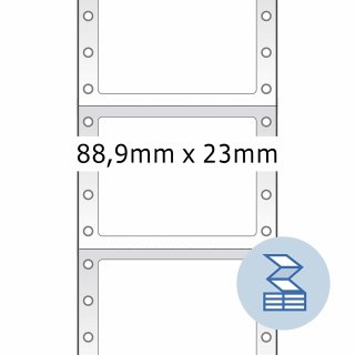 HERMA Computeretiketten endlos 88,9 x 23 mm 1-bahnig weiß 6.000 Etiketten