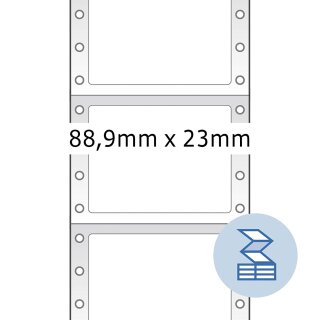 HERMA Computeretiketten endlos 88,9 x 23 mm 1-bahnig weiß 2.000 Etiketten