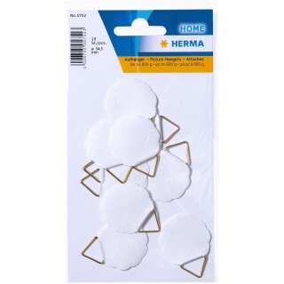 HERMA Bildaufhänger Durchmesser 34,5 mm Shirting weiß 10 Stück