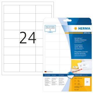 HERMA Korrektur- /Abdeck Etiketten SPECIAL 64,6 x 33,8 mm weiß 600 Etiketten