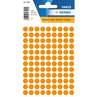 HERMA Markierungspunkte Durchmesser: 8 mm leuchtorange 540 Stück