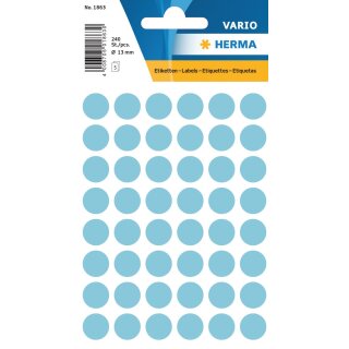 HERMA Markierungspunkte Durchmesser: 13 mm blau 240 Stück