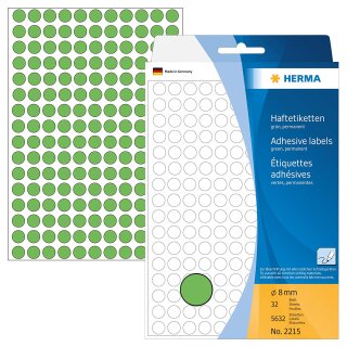 HERMA Markierungspunkte Durchmesser: 8 mm grün 5.632 Etiketten