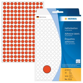 HERMA Markierungspunkte Durchmesser: 8 mm rot 5.632 Etiketten