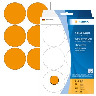 HERMA Markierungspunkte Durchmesser: 50 mm leuchtorange 144 Stück