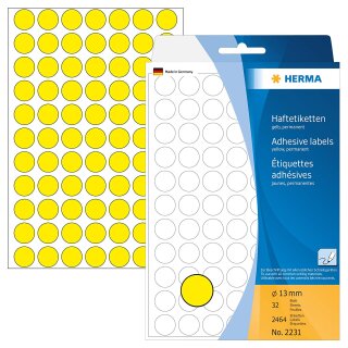 HERMA Markierungspunkte Durchmesser: 13 mm gelb 2.464 Stück