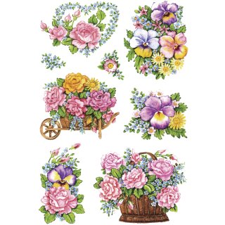 HERMA Sticker DECOR "Nostalgische Blumentöpfe" 3 Blatt à 8 Sticker