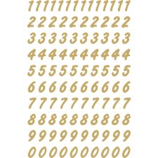 HERMA Zahlen Sticker 0-9 Folie transparent Zahlen gold...