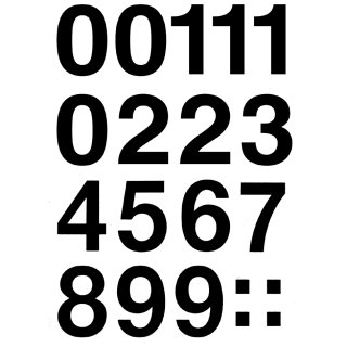 HERMA Zahlen Sticker 0-9 Folie schwarz Höhe: 33 mm 2 Blatt à 18 Sticker