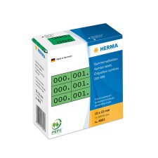 HERMA Nummern Etiketten 0-999 10 x 22 mm schwarz /...