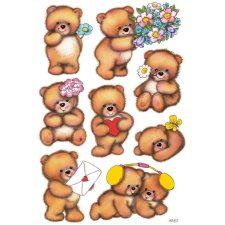 HERMA Sticker DECOR "Bären mit Blumen" 3...