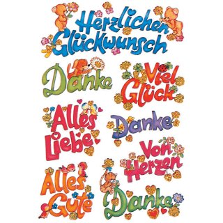 HERMA Sticker DECOR "Glückwünsche" 1 Blatt à 8 Sticker