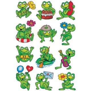 HERMA Sticker DECOR "Frösche" 3 Blatt à 12 Sticker