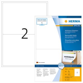HERMA Universal Etiketten SPECIAL 199,6 x 143,5 mm weiß 200 Etiketten