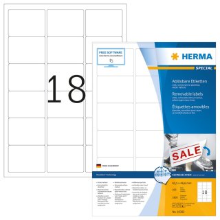 HERMA Universal Etiketten SPECIAL 63,5 x 46,6 mm weiß 1.800 Etiketten