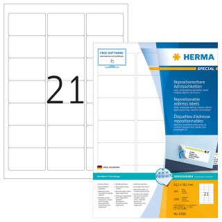 HERMA Universal Etiketten SPECIAL 63,5 x 38,1 mm weiß 2.100 Etiketten
