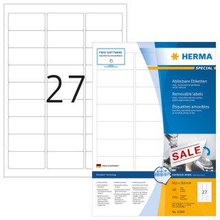 HERMA Universal Etiketten SPECIAL 63,5 x 29,6 mm weiß 2.700 Etiketten