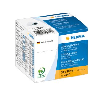 HERMA Adress Etiketten 70 x 38 mm endlos weiß 250 Etiketten