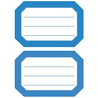 HERMA Buchetiketten blaue Randgestaltung 82 x 55 mm 6 Blatt à 2 Etiketten