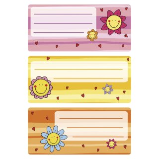 HERMA Buchetiketten "Blumengesichter" 76 x 35 mm 3 Blatt à 3 Etiketten