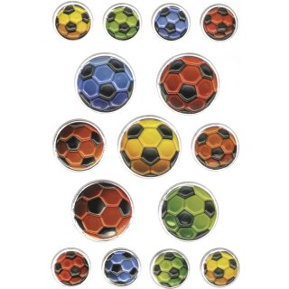 HERMA Sticker MAGIC "Bunte Fußbälle" geprägt 1 Blatt à 15 Sticker