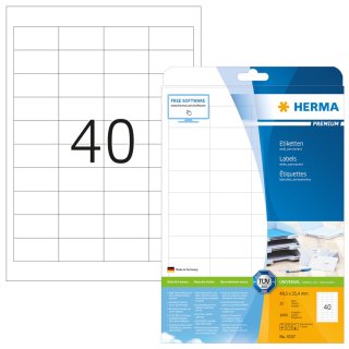 HERMA Universal Etiketten PREMIUM 48,5 x 25,4 mm weiß 1.000 Etiketten