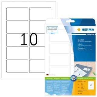 HERMA Universal Etiketten PREMIUM 83,8 x 50,8 mm weiß 250 Etiketten