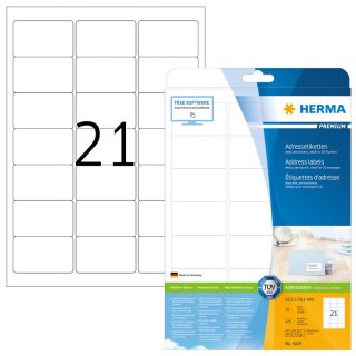 HERMA Universal Etiketten PREMIUM 63,5 x 38,1 mm weiß 525 Etiketten