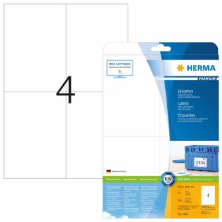 HERMA Universal Etiketten PREMIUM 105 x 148 mm weiß 100 Etiketten