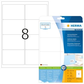 HERMA Universal Etiketten PREMIUM 99,1 x 67,7 mm weiß 200 Etiketten