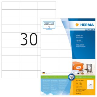 HERMA Universal Etiketten PREMIUM 70 x 29,7 mm weiß 3.000 Etiketten